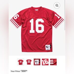Mitchell & Ness Official  Throwback Joe Montana Jersey